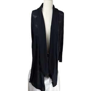 NWT Luukaa Fire Black Polka Dot Burnout Open Long Cardigan Jacket XL